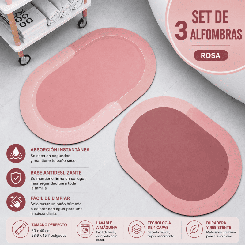 Alfombra de Baño Premium HydraMat™ – Tecnología de 4 Capas con Secado Instantáneo