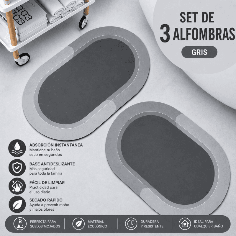 Alfombra de Baño Premium HydraMat™ – Tecnología de 4 Capas con Secado Instantáneo