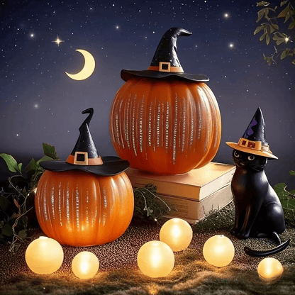 Calabazas de Cristal Iluminadas Starry Night – Encanto y Sofisticación en tu Decoración