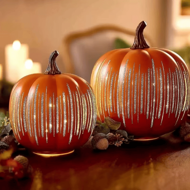 Calabazas de Cristal Iluminadas Starry Night – Encanto y Sofisticación en tu Decoración