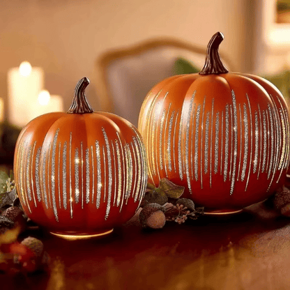 Calabazas de Cristal Iluminadas Starry Night – Encanto y Sofisticación en tu Decoración